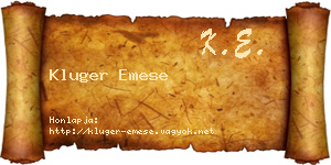 Kluger Emese névjegykártya