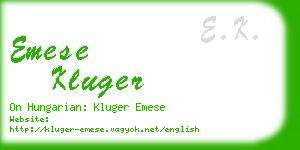 emese kluger business card